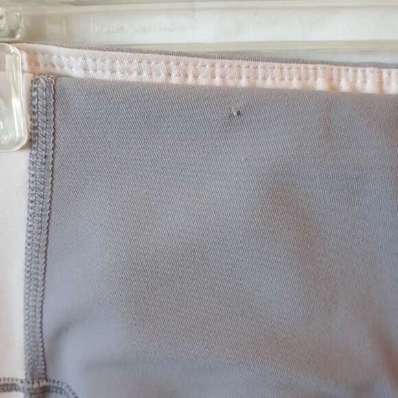 Apana Leggings Full Length Activewear Pants Size L Gray Pale Pink - Picture 3 of 9